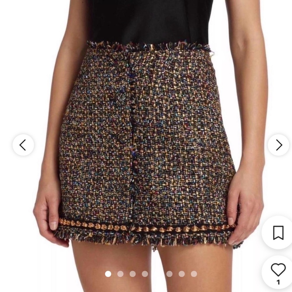 Cinq à Sept Multicolor Tweed Mini Skirt